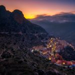 Fotografía del pueblo de Ayna al amanecer desde el mirador del diablo